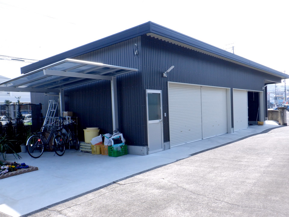 静岡市葵区「ガレージ車庫」と「農機具用倉庫」